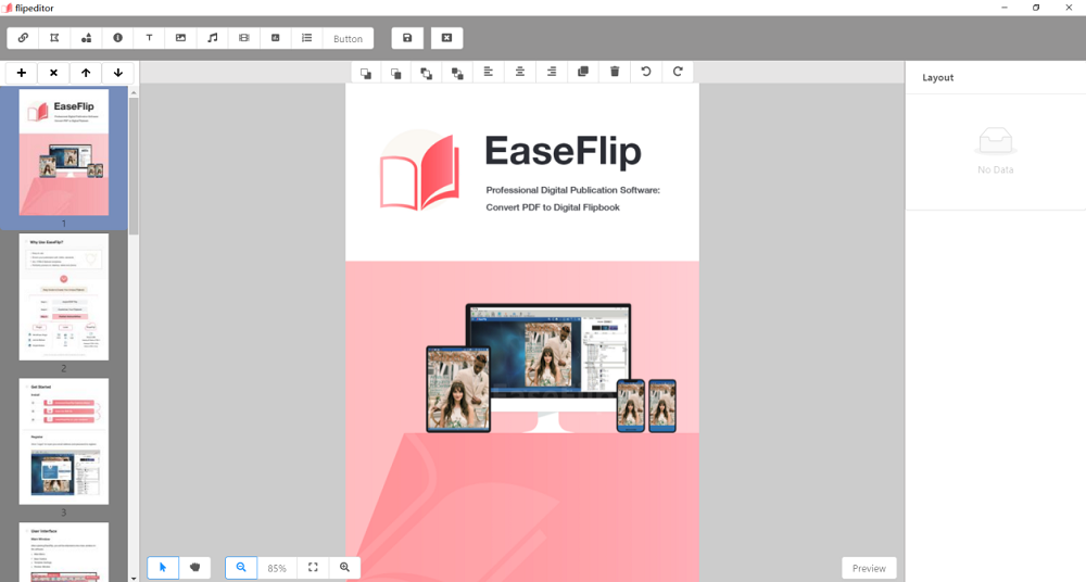 EaseFlip Flipbook bearbeiten