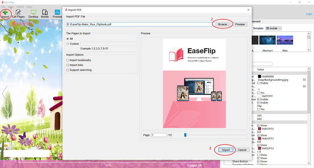 EaseFlip Import PDF