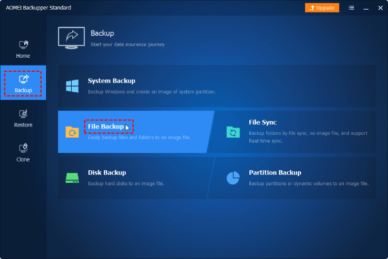 AOMEI Backupper Standard File Backup