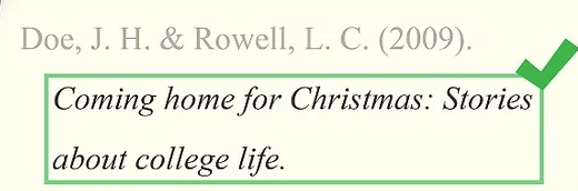 APA Citation para sa Pamagat ng Book