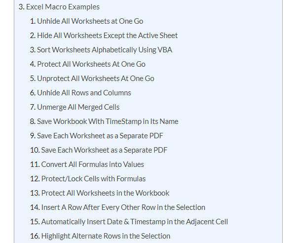 Mga Halimbawa ng Excel Macro