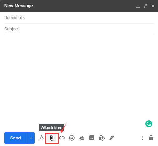 Gmail New Message Attach Files