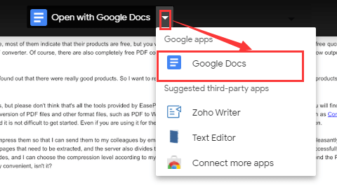 Google Drive Open with Google Docs