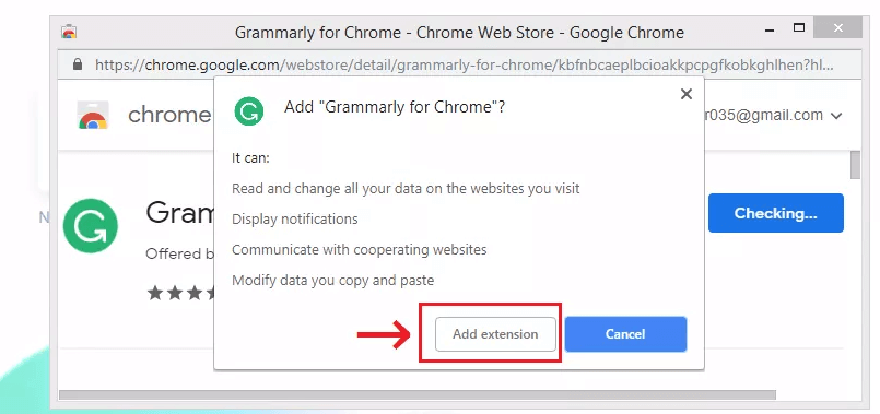 Extensión Grammarly Agregar extensión