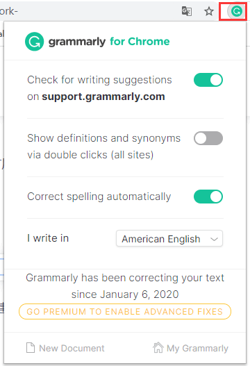 ส่วนขยาย Grammarly Grammarly Chrome