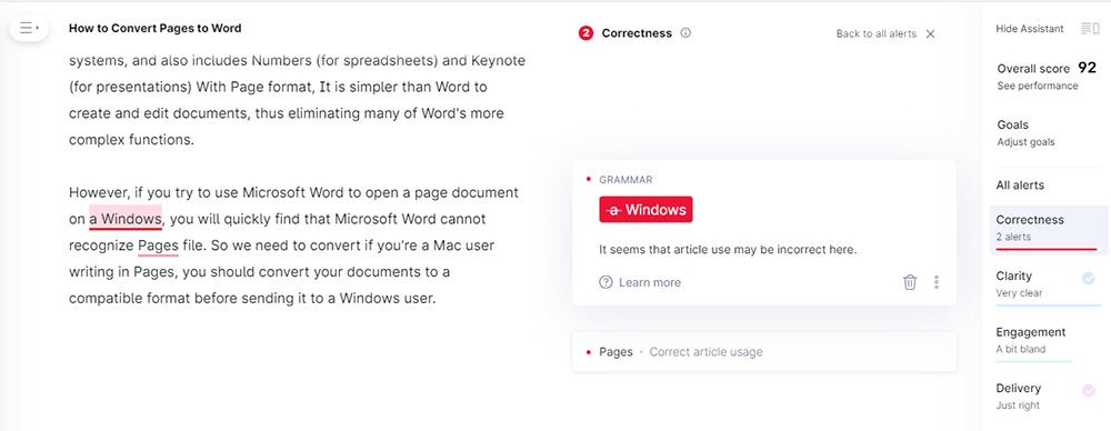 Grammarly de la grammaire grammaticale