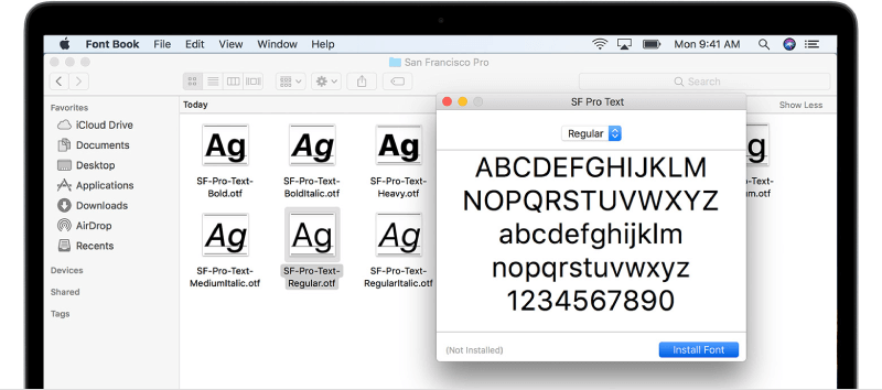 how to install fonts on mac word