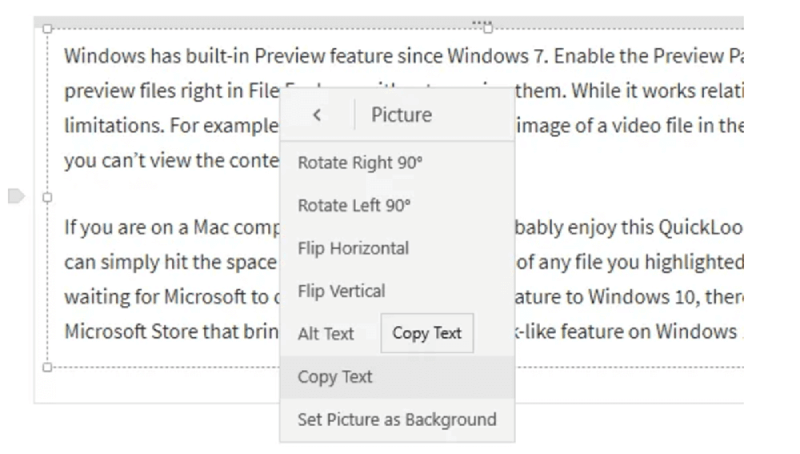 Microsoft OneNote Copy Texts from Picture