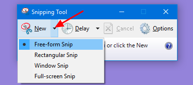 Microsoft Snipping Tool Modları