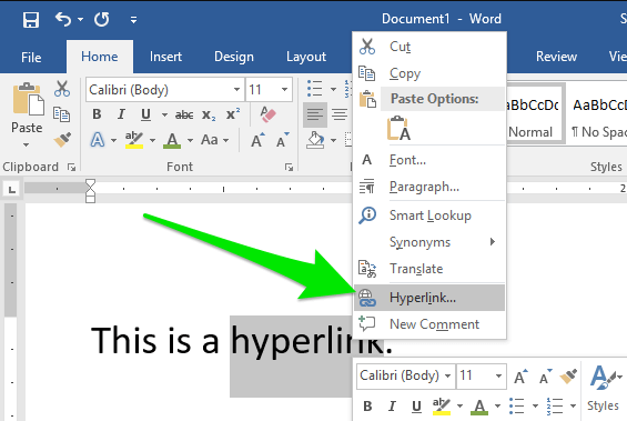 Collegamento ipertestuale di Microsoft Word