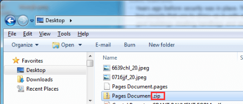 Pages File Cambia l'estensione
