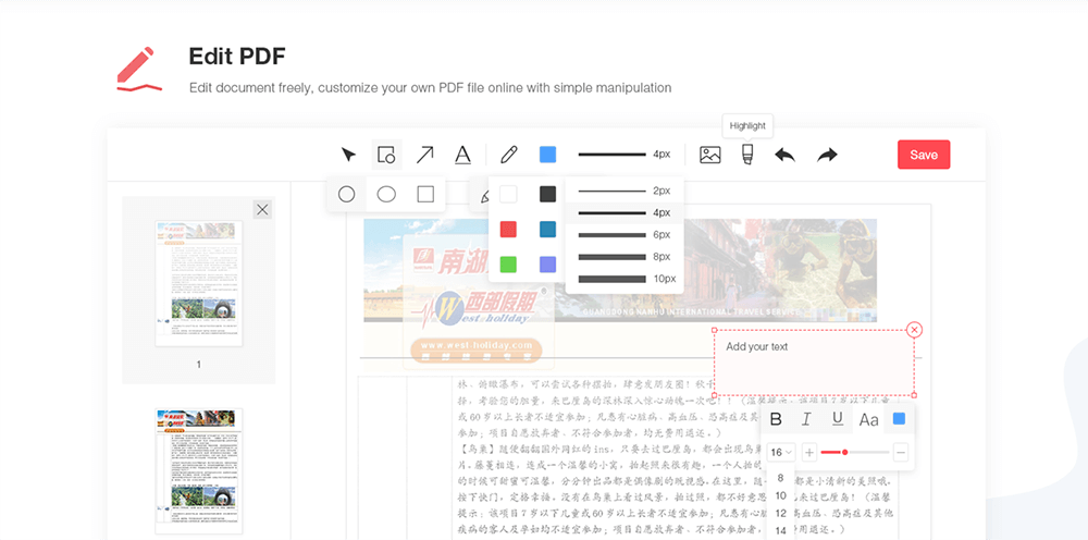 EasePDF Modifier le PDF