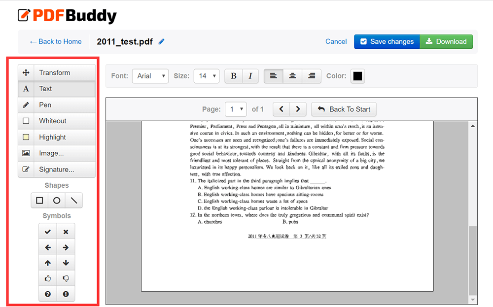 PDF Buddy PDF bearbeiten