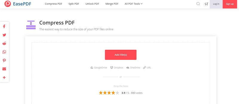 將 PDF 文件添加到EasePDF壓縮 PDF工具
