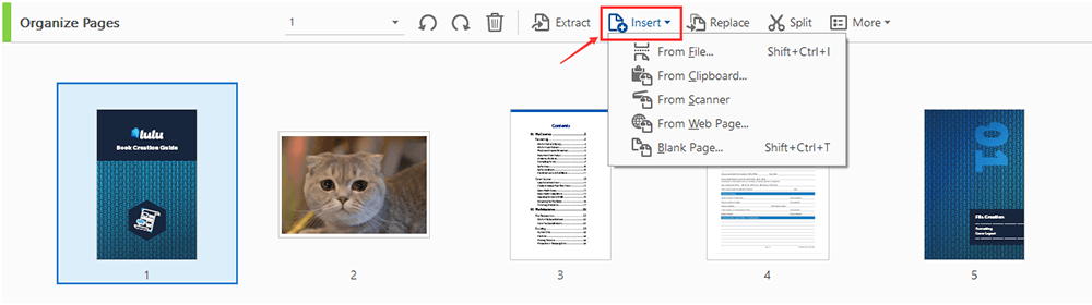 Adobe Acrobat DC Insert Pages
