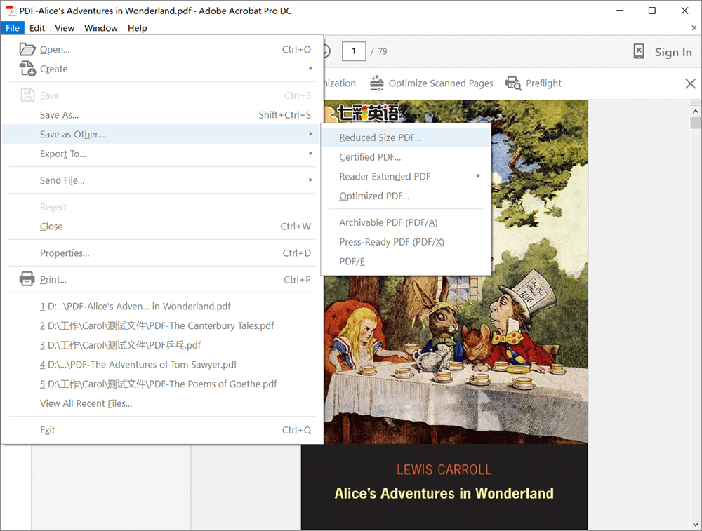 Adobe Acrobat DC Pro另存為其他
