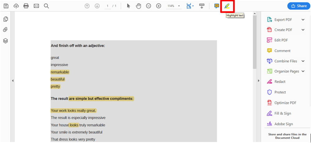 Adobe Acrobat Reader DC Highlight-PDF