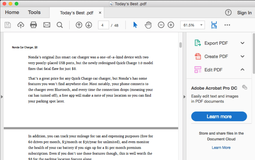 Adobe Acrobat Reader DC Visualizza PDF