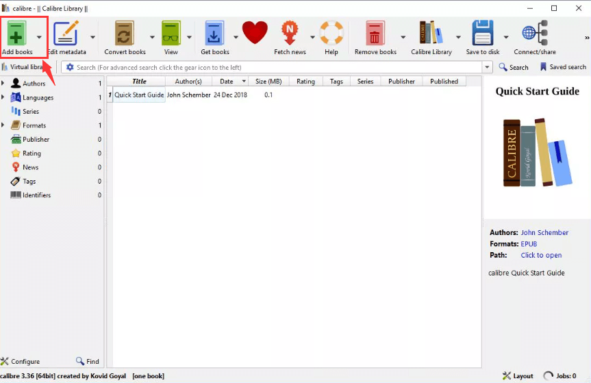 Calibre添加文件