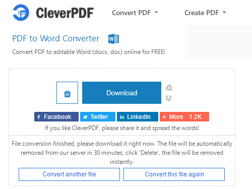 CleverPDF PDF do Word Uzupełnianie