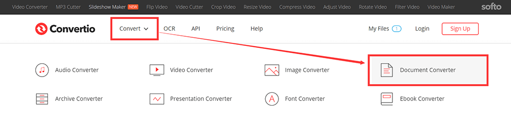 หน้าแรก Convertio แปลงเอกสารแปลง