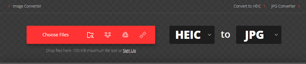 Convertio Unggah File Heic ke JPG