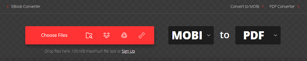 Convertio Upload Mobi File