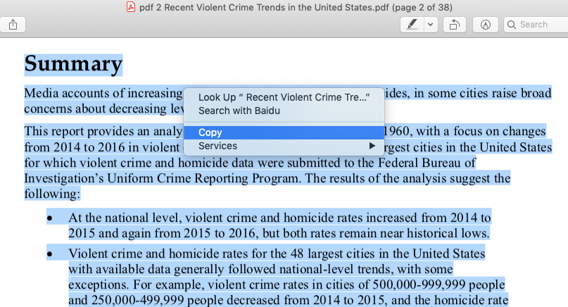 Copy PDF Text on Mac Preview