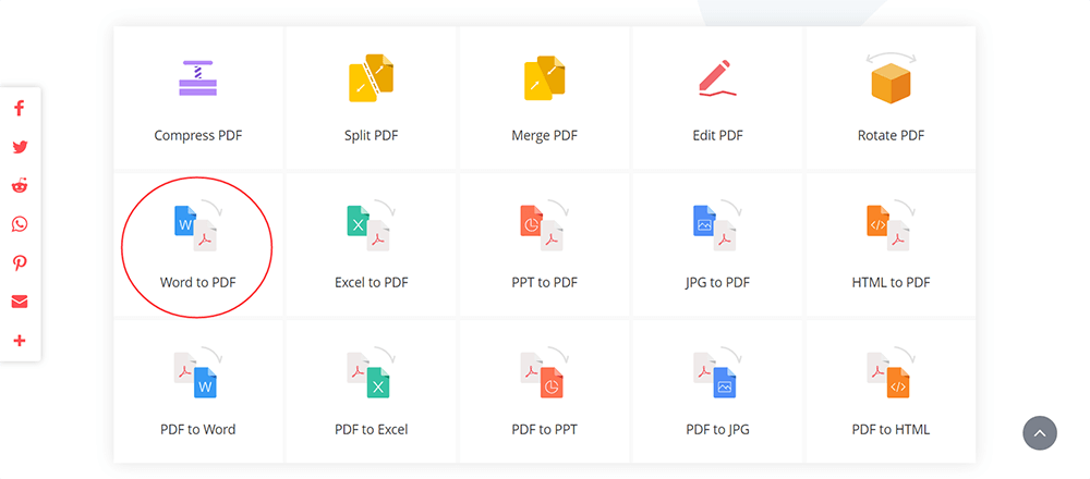 EasePDF Tutti gli strumenti PDF Da Word a PDF