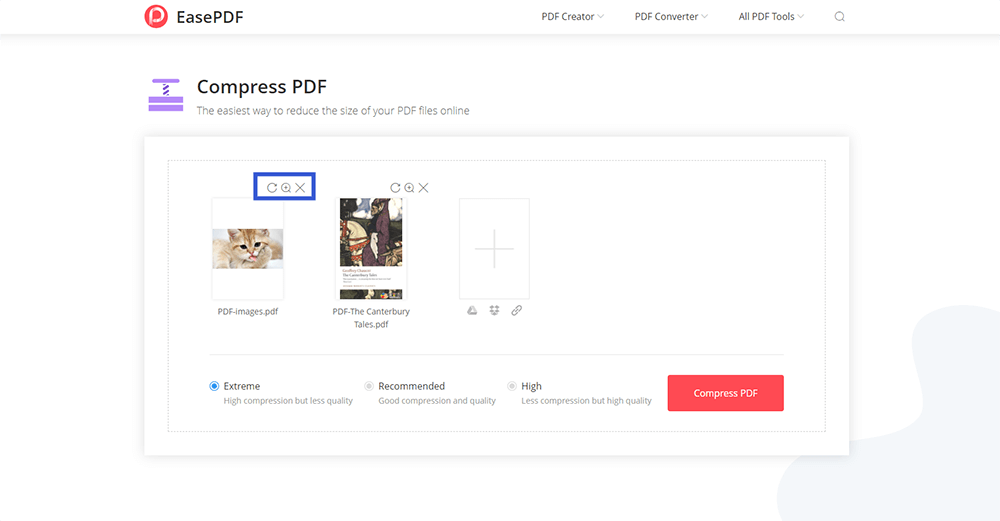 EasePDF Compress PDF Modify