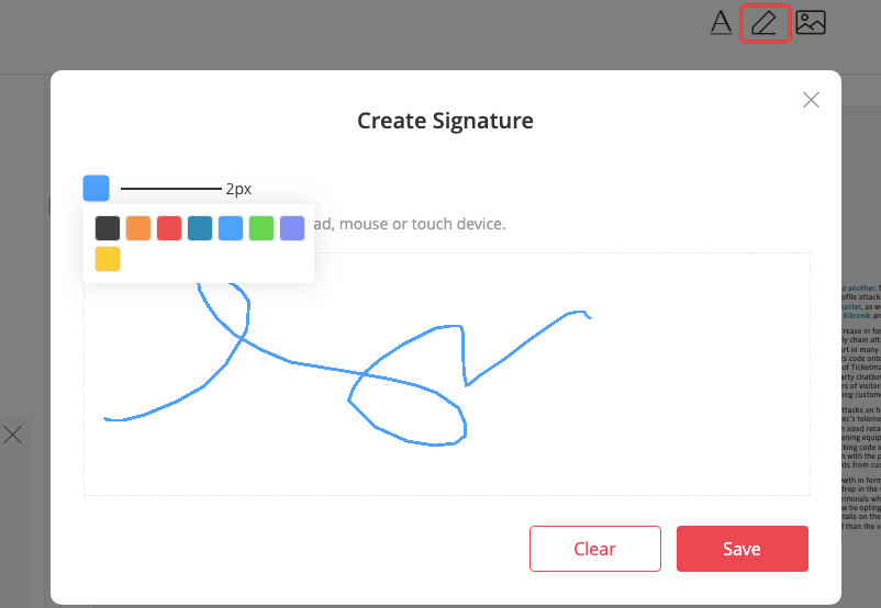 EasePDF Modifica PDF Aggiungi firma