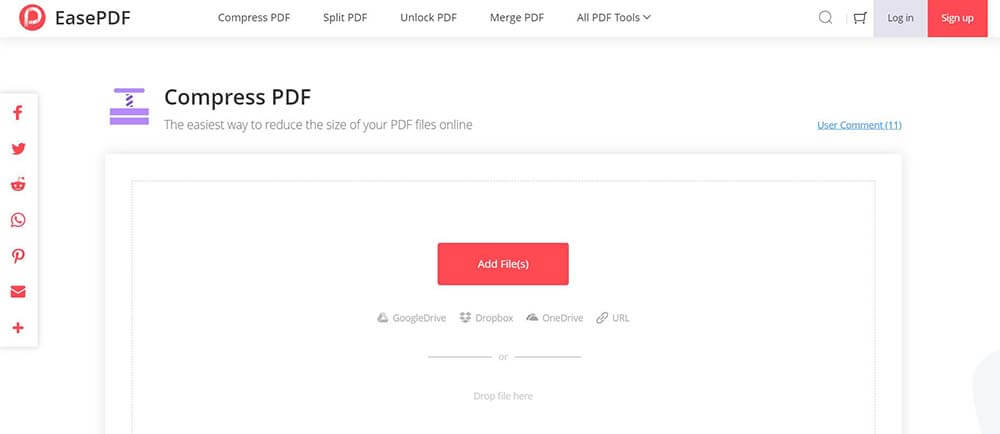 EasePDF PDF压缩器添加文件