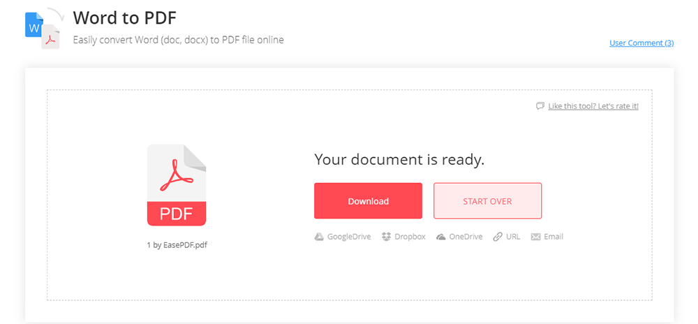 EasePDF Word to PDF Download