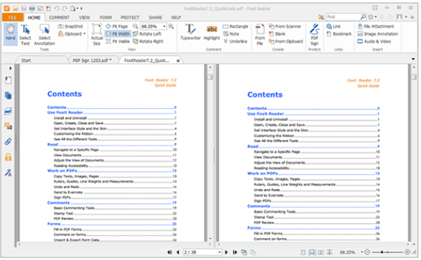 Foxit PDF Comparar PDF horizontalmente