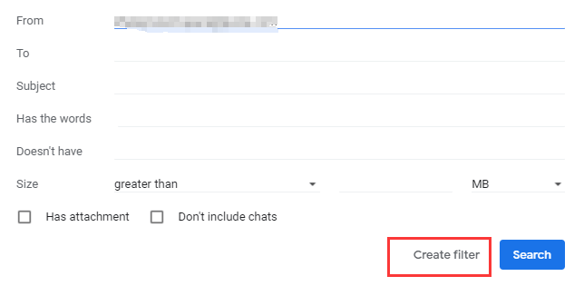 Gmail Create Filter