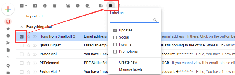 Etiqueta de Gmail