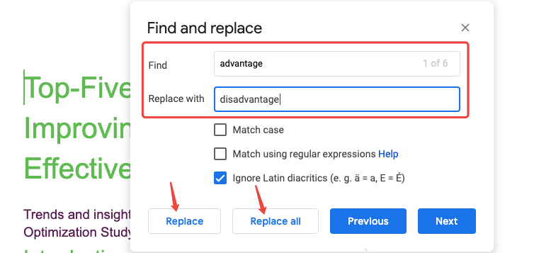 Makita at Palitan ng Halimbawa ng Google Docs