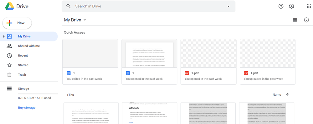 Google Drive Meine Ablage