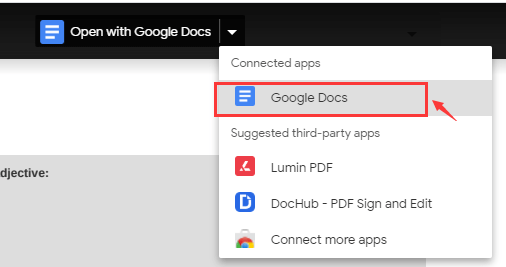 Google Drive Open con Google Docs