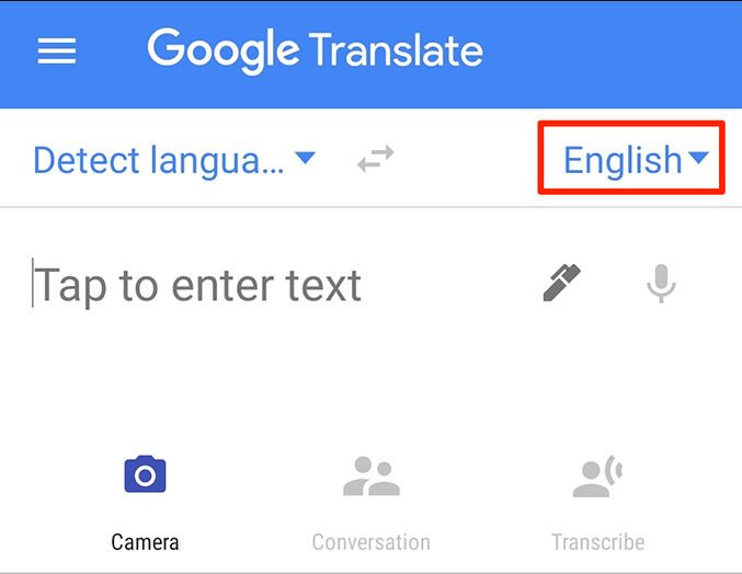 Google翻译选择语言