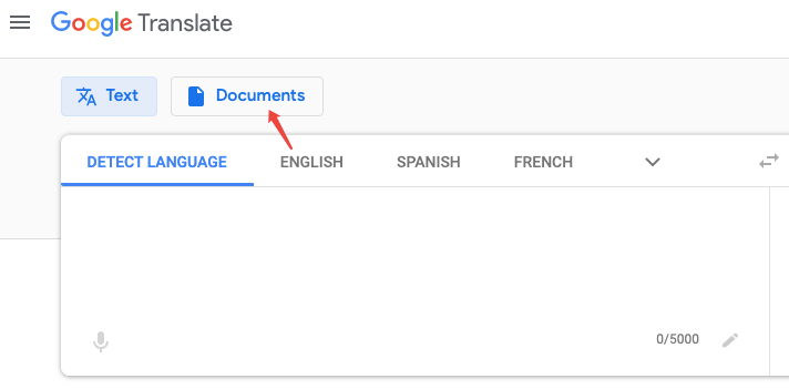 Documents de traduction Google