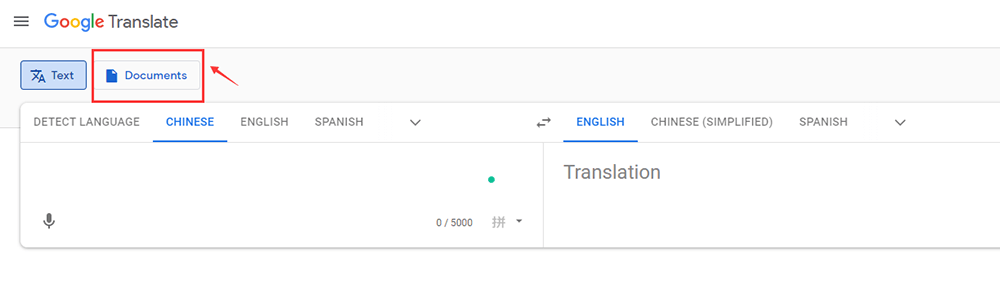 Documents de traduction Google Translate