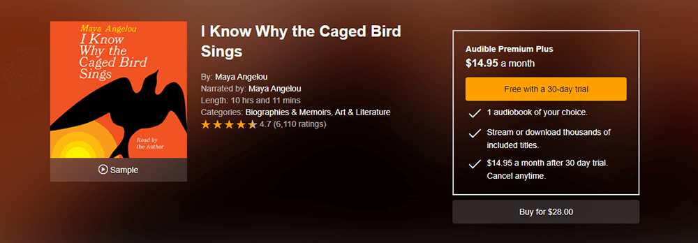 Je sais pourquoi l'oiseau en cage chante un livre audio