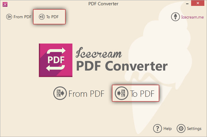 PDFへのIcecreamPDF Converter