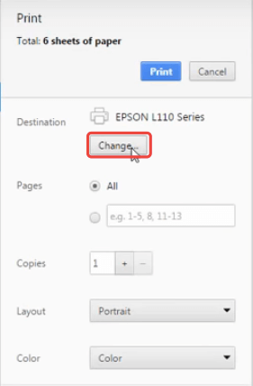 Internet Explorer Print Destination Change