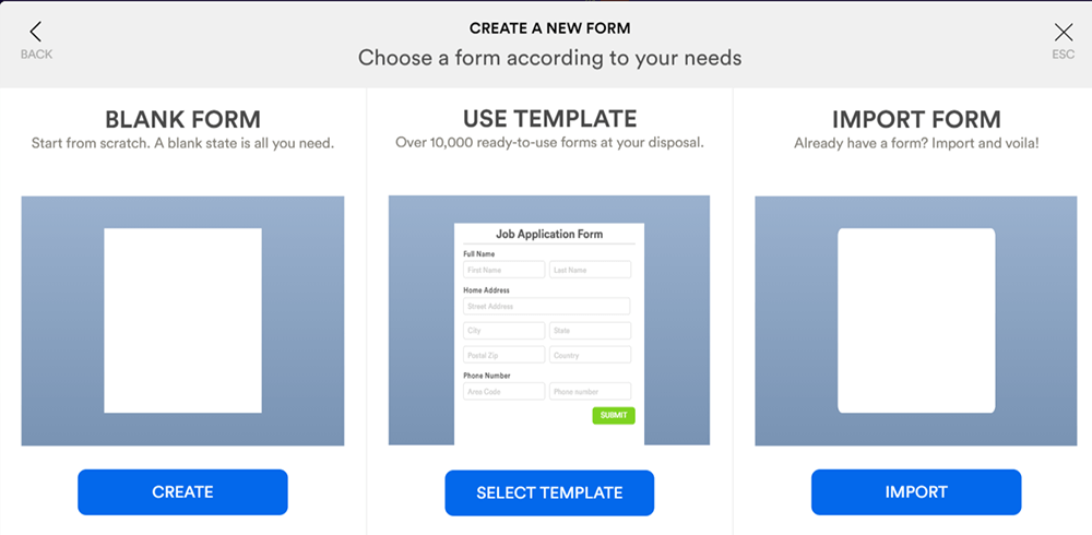 JotForm إنشاء ملف PDF قابل للتعبئة اختر نموذجًا