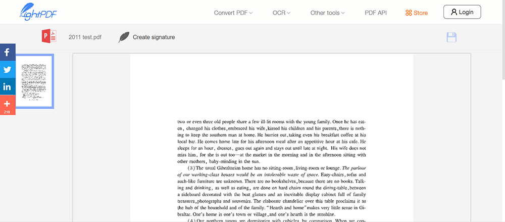 LightPDF توقيع PDF