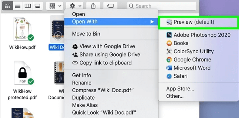 Mac ouvert avec Preview