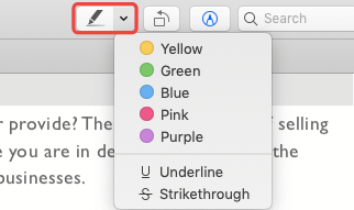 Options d'annotation d' Mac Preview