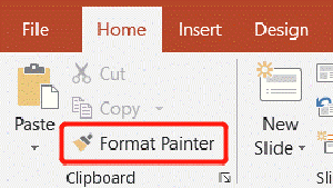 Microsoft PowerPoint Home Format Painter